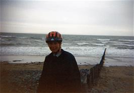 Llewellyn Holmes by the beach opposite Borth youth hostel